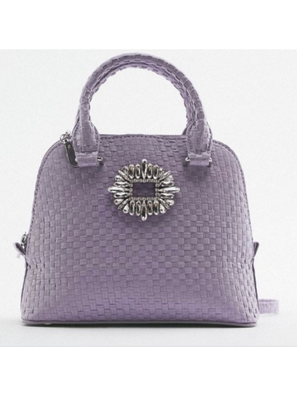 Zara Lilac Woven Textured Hand Bag